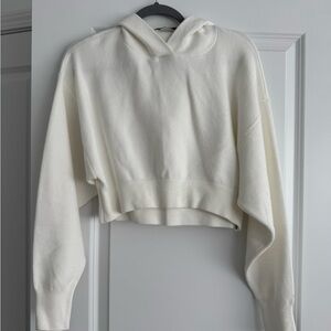 Zara Cream Cropped Hoodie